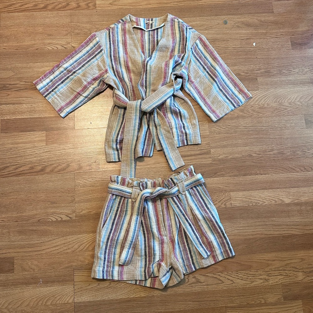 Faherty Striped Short/Jacket Set